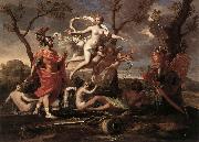 POUSSIN, Nicolas Venus Presenting Arms to Aeneas f oil painting on canvas